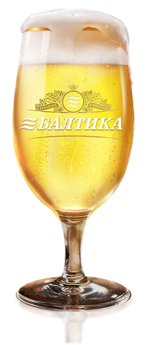 Балтика Helles в бокале